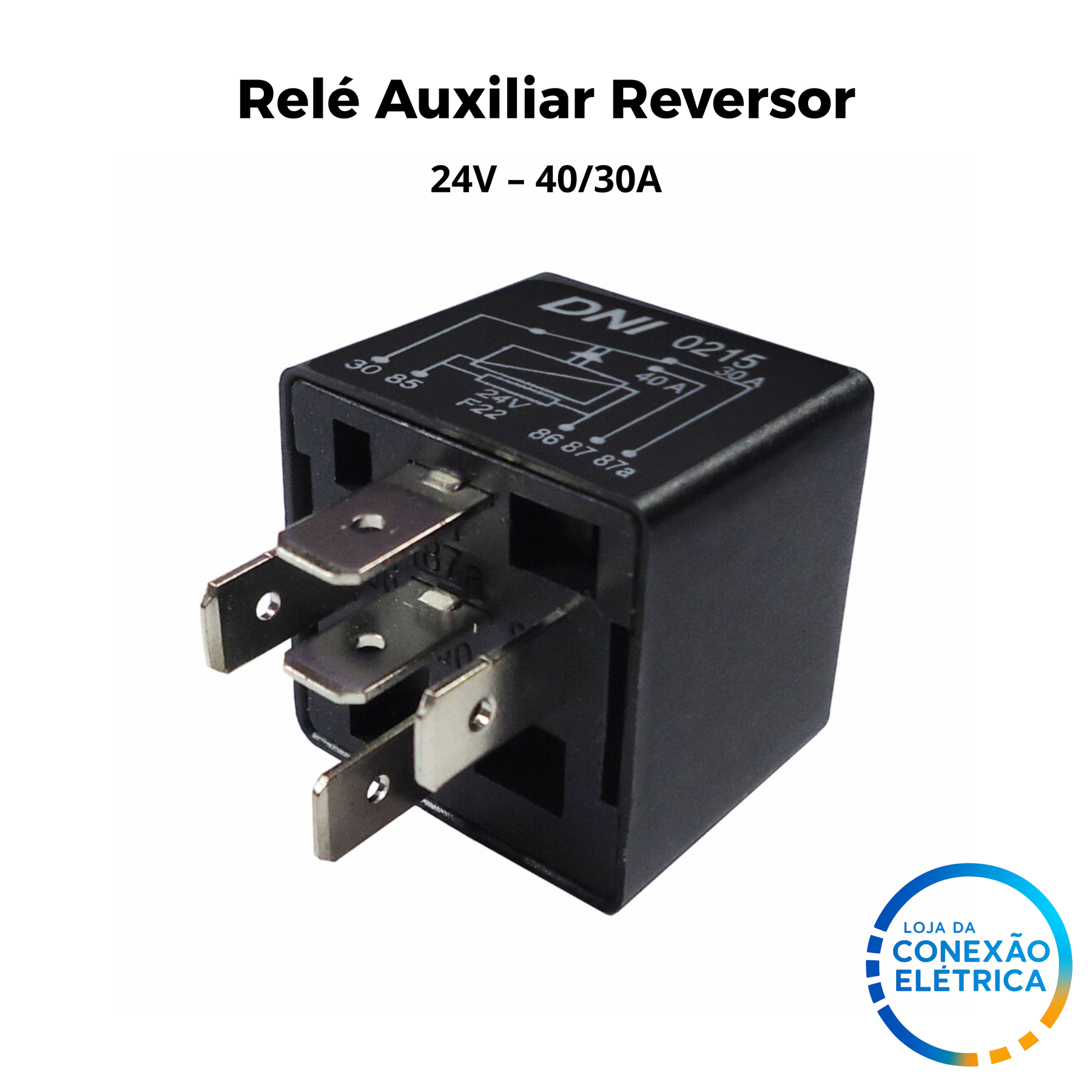 DNI 0215 – Relé Auxiliar Reversor 24V – 40/30A