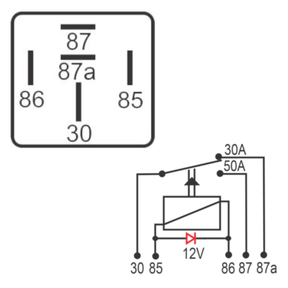DNI 8219 – Relé Auxiliar de Reversão 12V – 50/30A