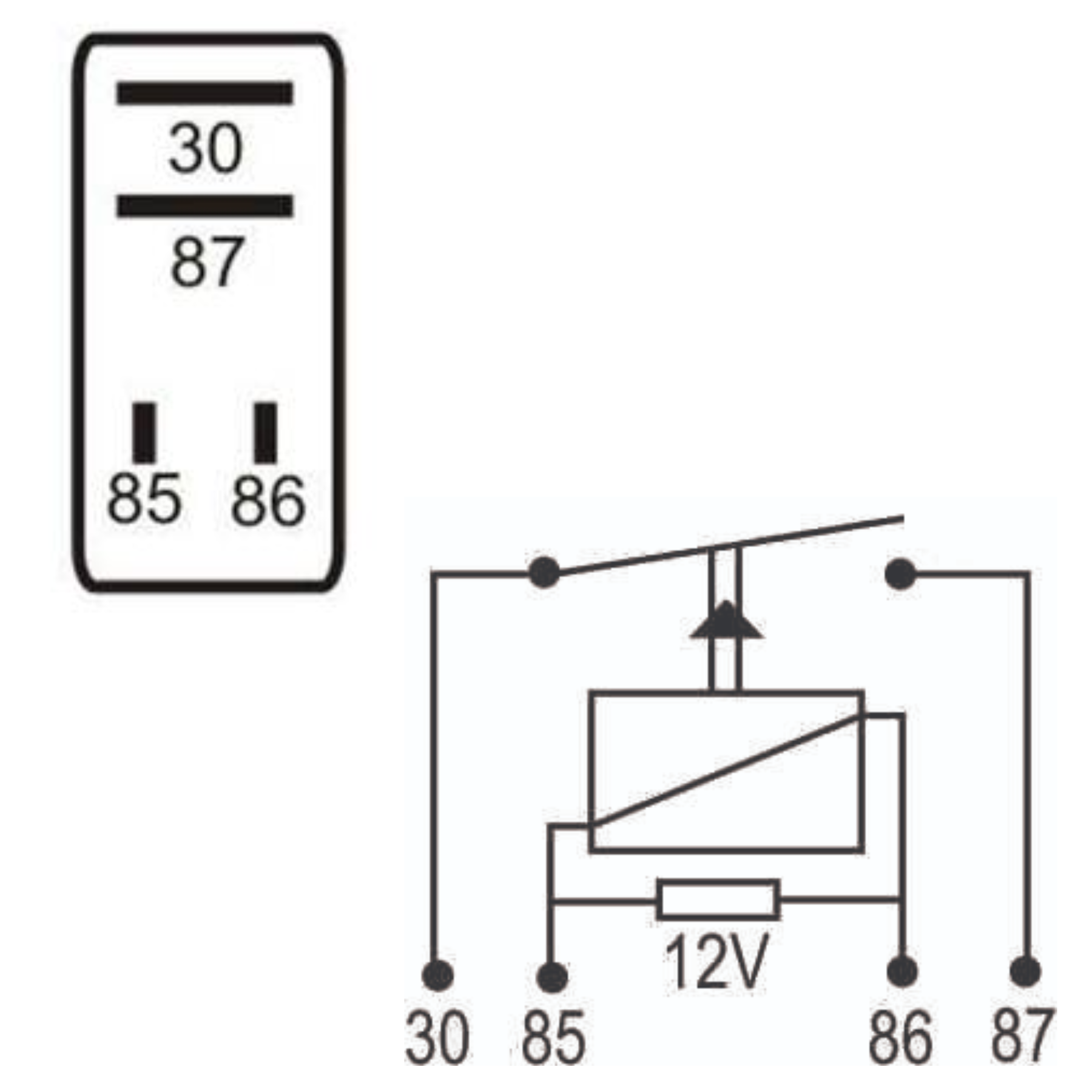 DNI 0123 – Mini Relé Auxiliar 12V – 30A com Resistor