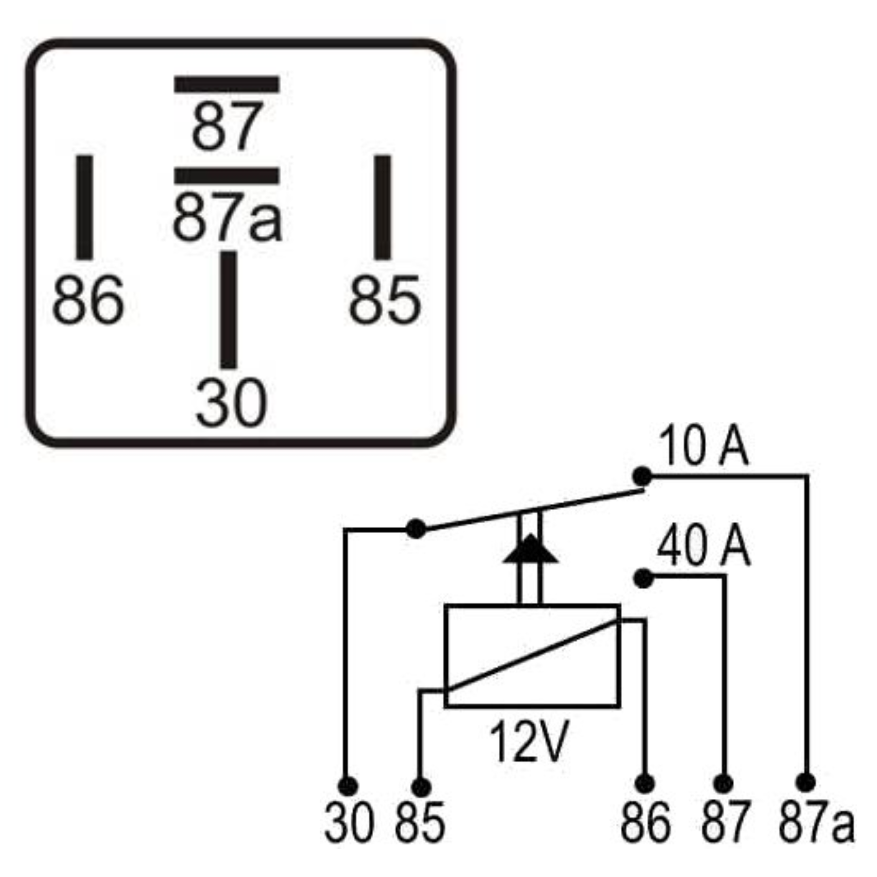 DNI 0139 – Relé Auxiliar Reversor 12V – 40/10A