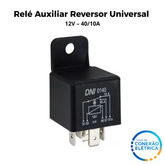 DNI 0140 – Relé Auxiliar Reversor Universal 12V – 40/10A (com Suporte)