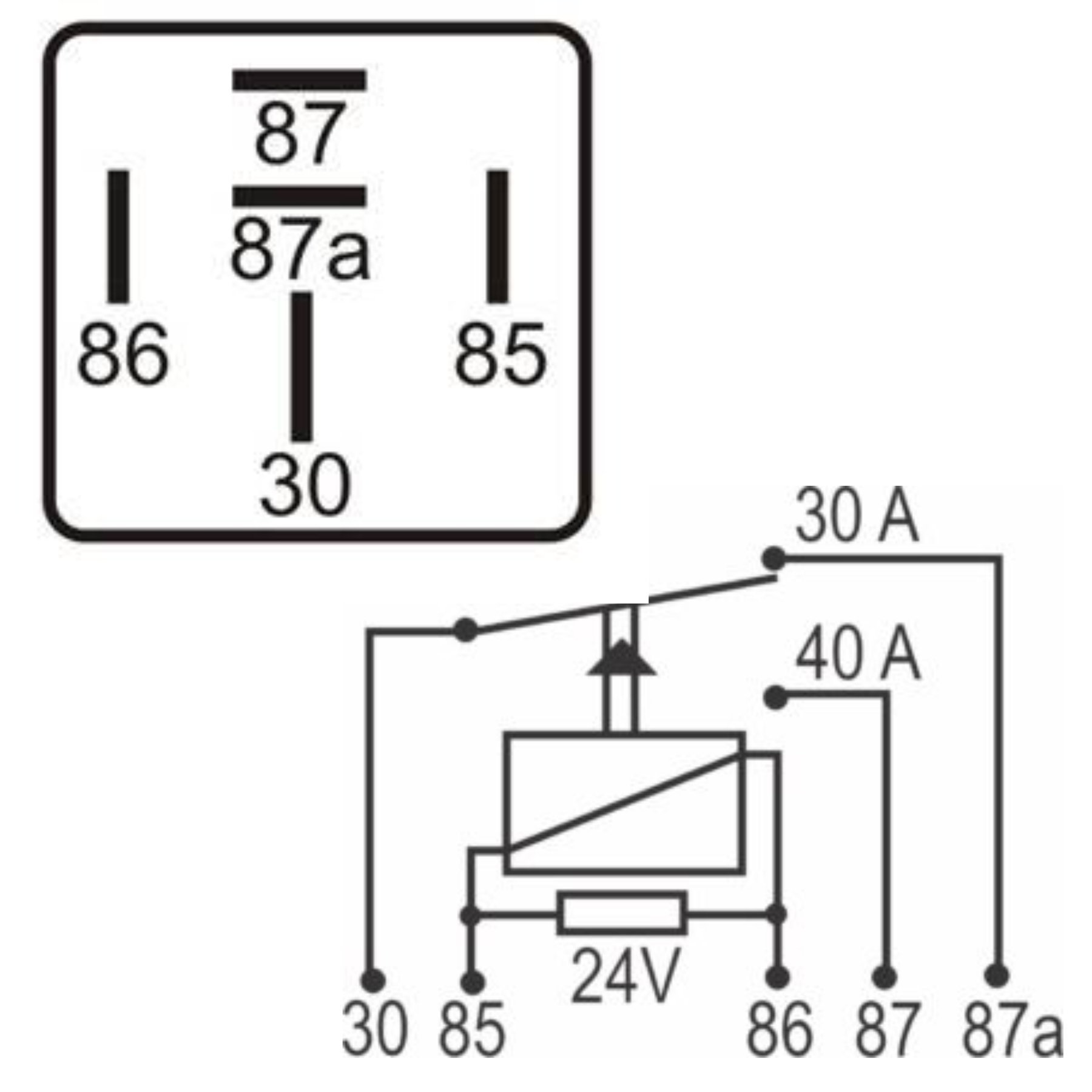 DNI 0215 – Relé Auxiliar Reversor 24V – 40/30A