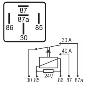 DNI 0215 – Relé Auxiliar Reversor 24V – 40/30A