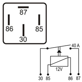 DNI 0102 – Relé Auxiliar Universal 40A – 12V com Suporte