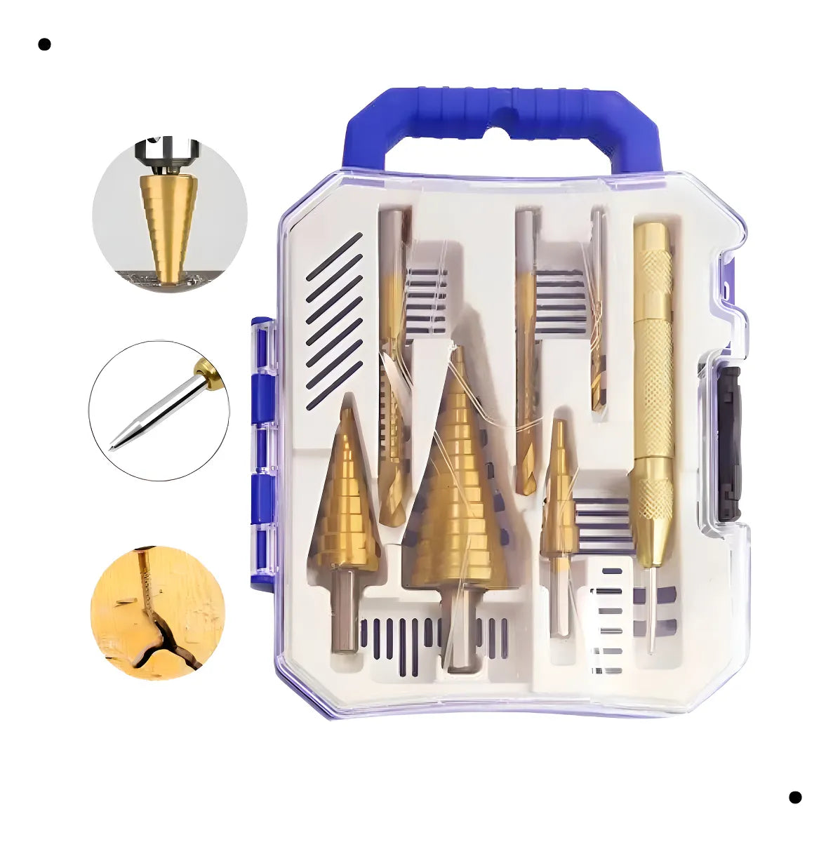 Kit 7 Peças Brocas Escalonada 4-12mm, 4-20mm, 4-32mm