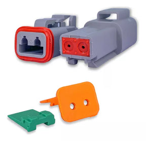 Kit Conector Deutsch/Amphenol Duas Vias Macho E Fêmea AT06-2s AT04-2p 2p