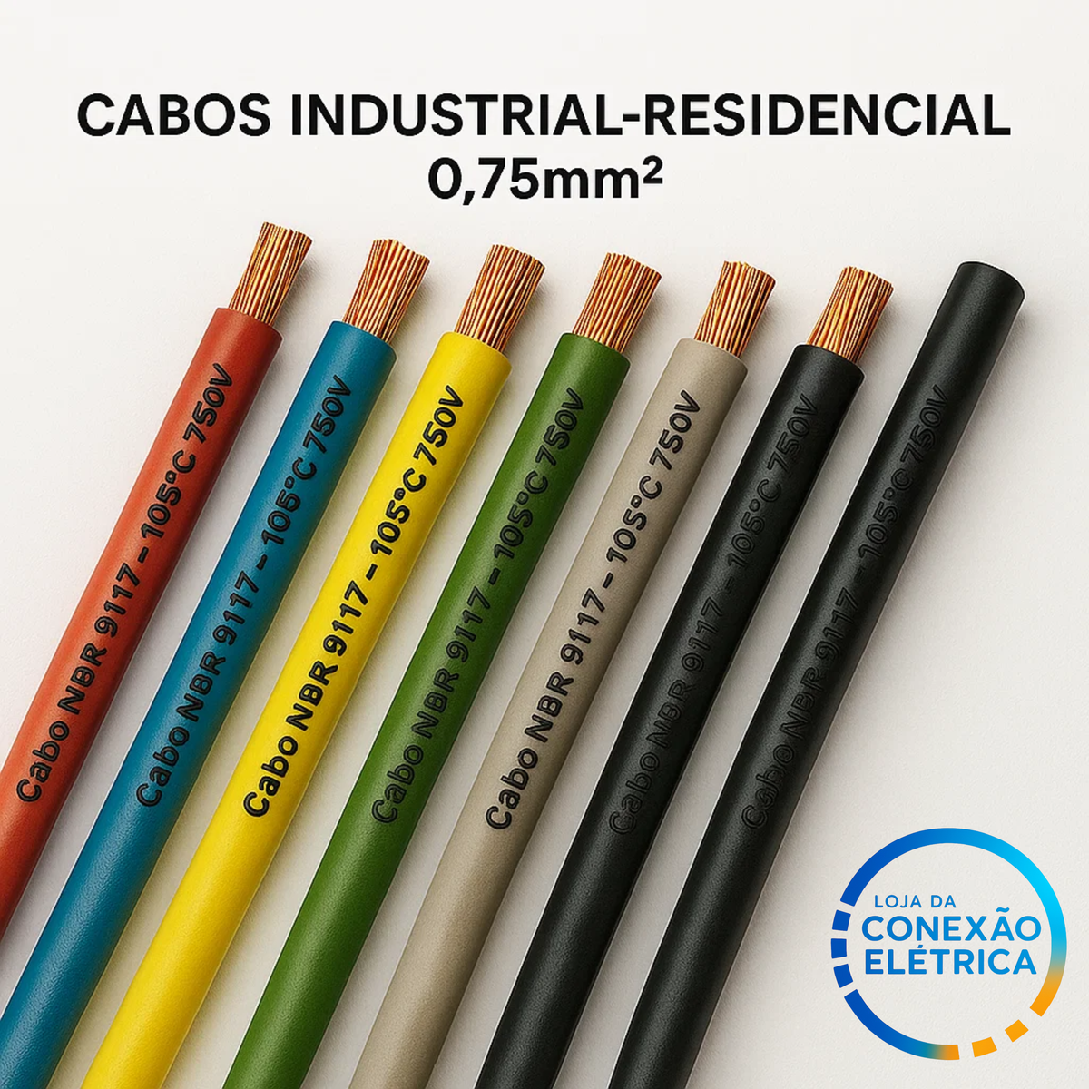 Cabo Flexível 0,75mm 105ºC 750V NBR 9117