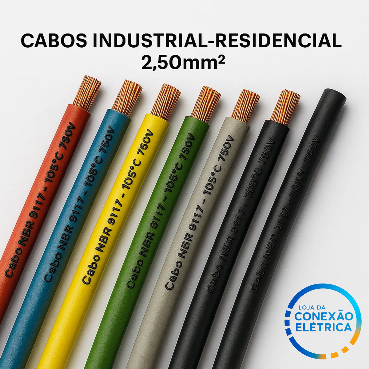 Cabo Flexível 2,50mm 105ºC 750V NBR 9117