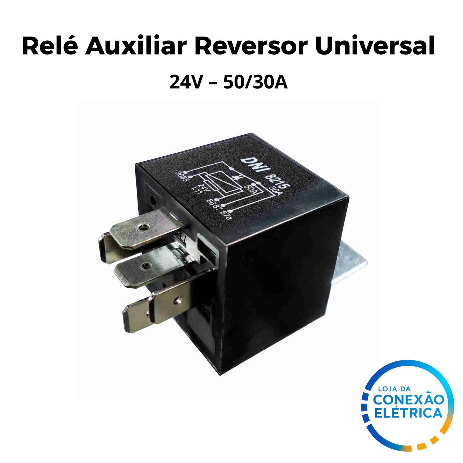 DNI 8215 – Relé Auxiliar Reversor Universal 24V – 50/30A