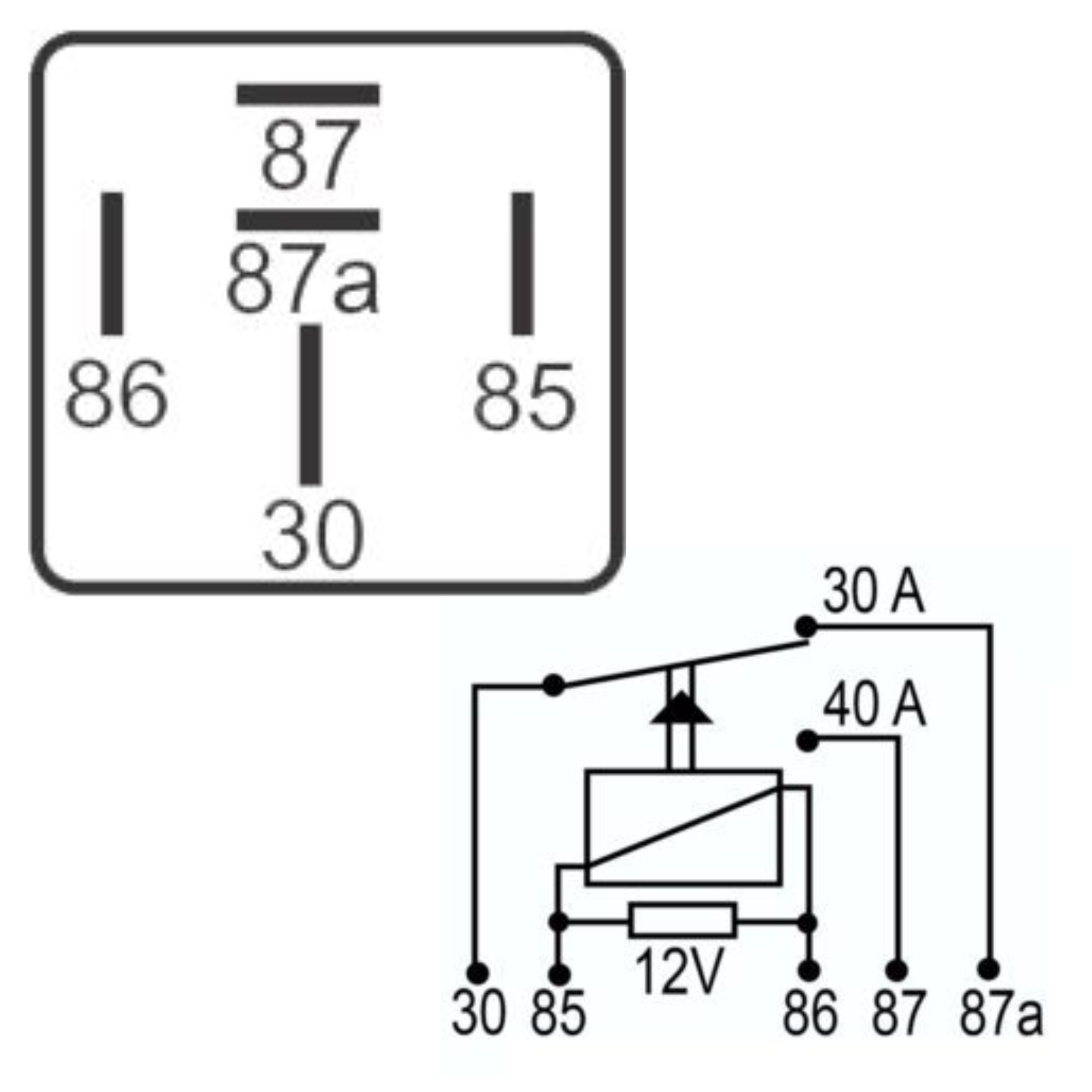 DNI 8209 – Relé Auxiliar Reversor 12V – 40/30A