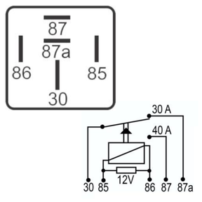 DNI 8209 – Relé Auxiliar Reversor 12V – 40/30A