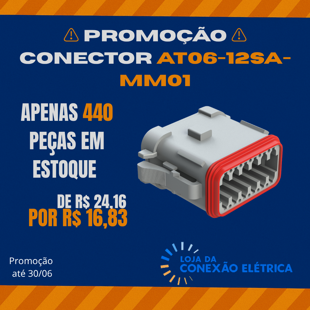 Promoção Conector 12 Vias - AT06-12SA-MM01 - Loja da Conexão Elétrica