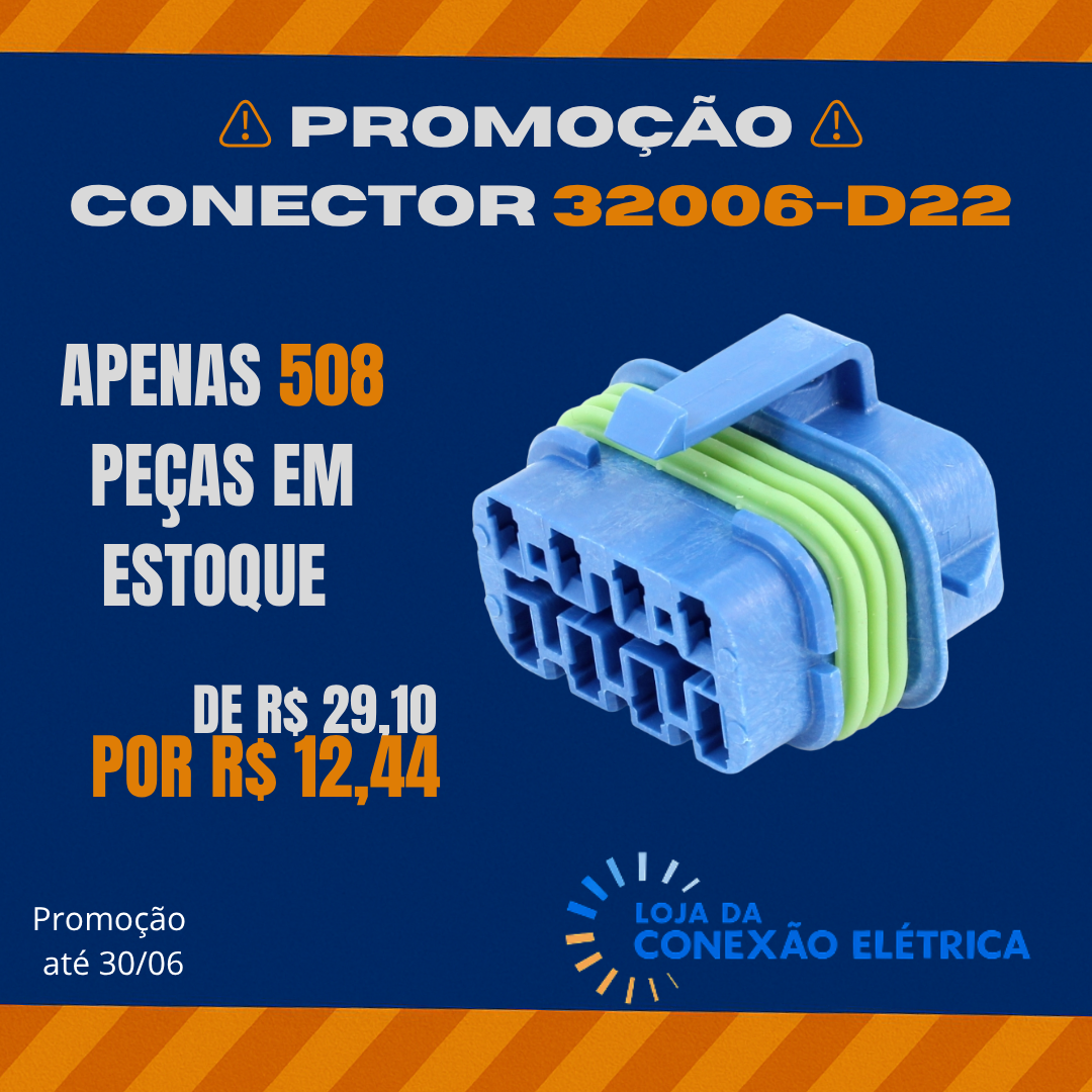 Promoção Conector 8 Vias - 32006-D22 - Loja da Conexão Elétrica
