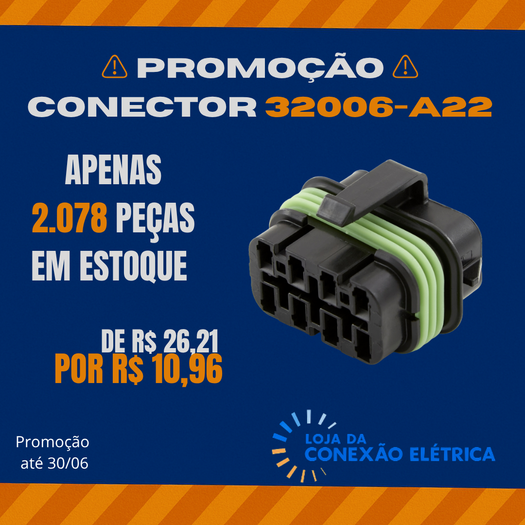Promoção Conector 8 Vias - 32006-A22 - Loja da Conexão Elétrica