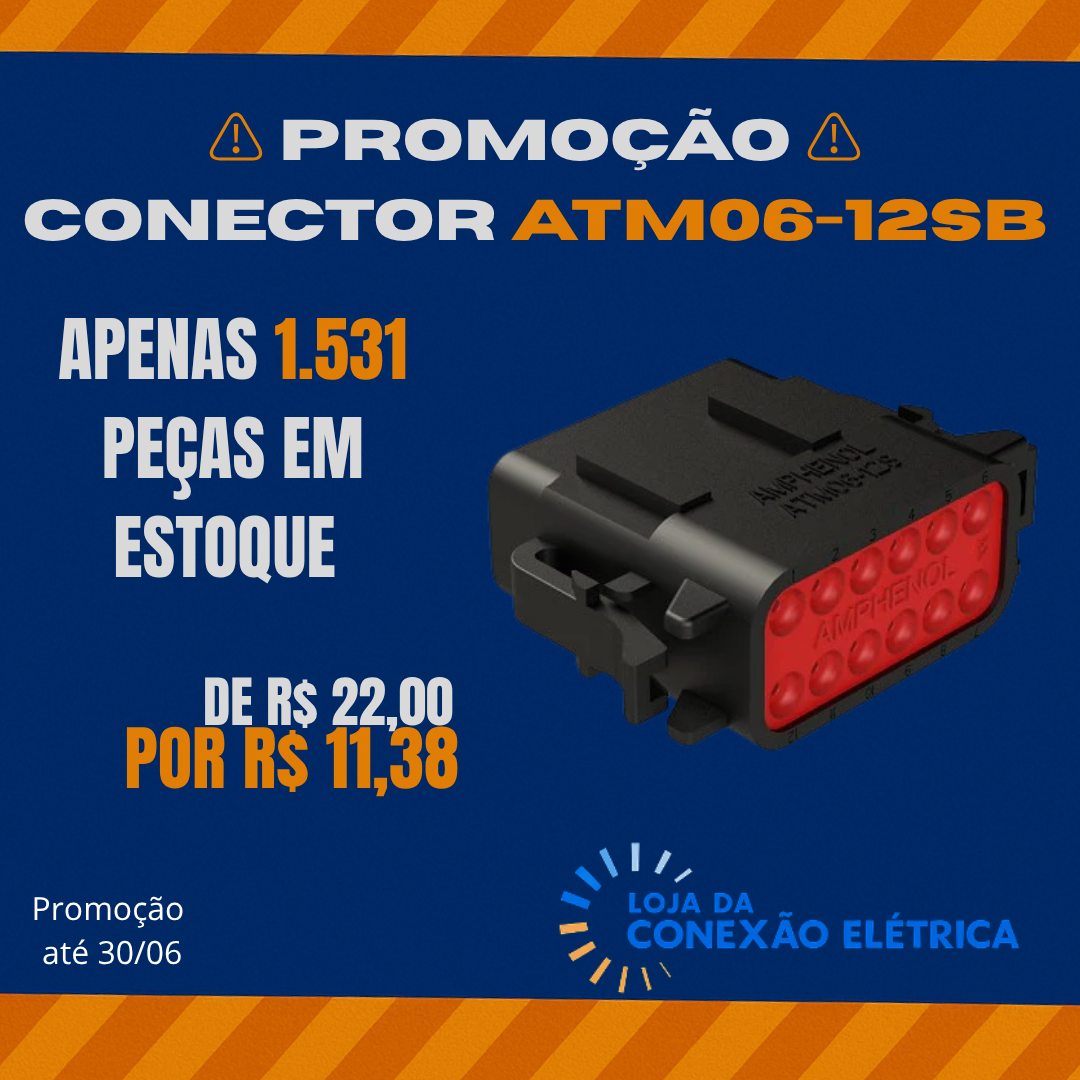 Promoção Conector 12 Vias - ATM06-12SB - Loja da Conexão Elétrica