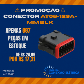 Promoção Conector 12 Vias - AT06-12SA-MMBLK - Loja da Conexão Elétrica