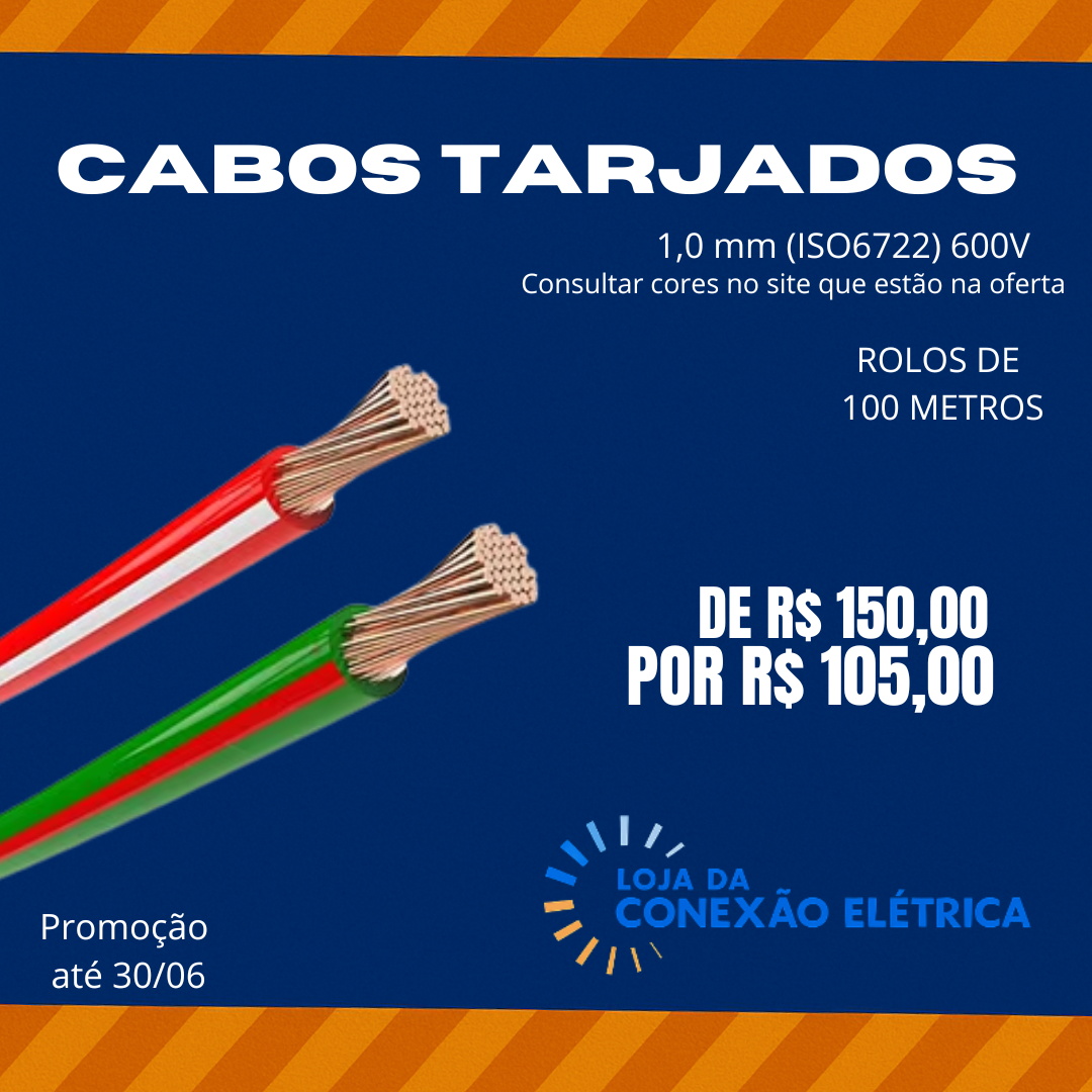 Cabo Tarjado 1,0mm (ISO6722) 600V - Loja da Conexão Elétrica