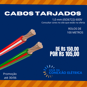 Cabo Tarjado 1,0mm (ISO6722) 600V - Loja da Conexão Elétrica