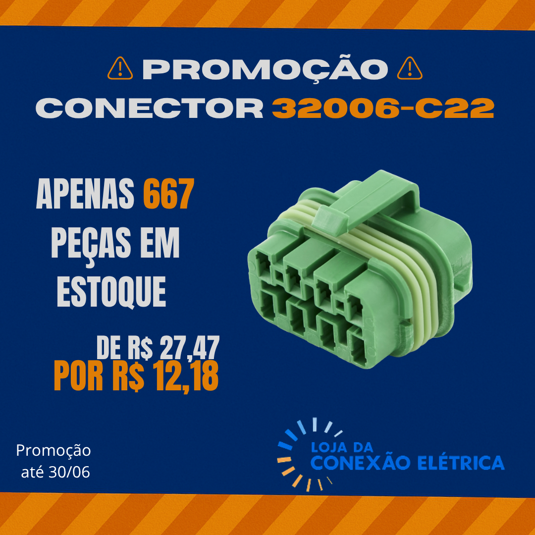 Promoção Conector 8 Vias - 32006-C22 - Loja da Conexão Elétrica