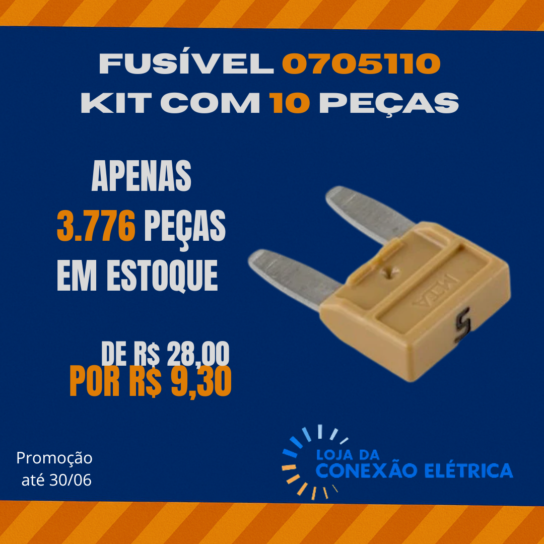 Kit com 10 peças - Fusível Minival 5A - 0705110 - Loja da Conexão Elétrica