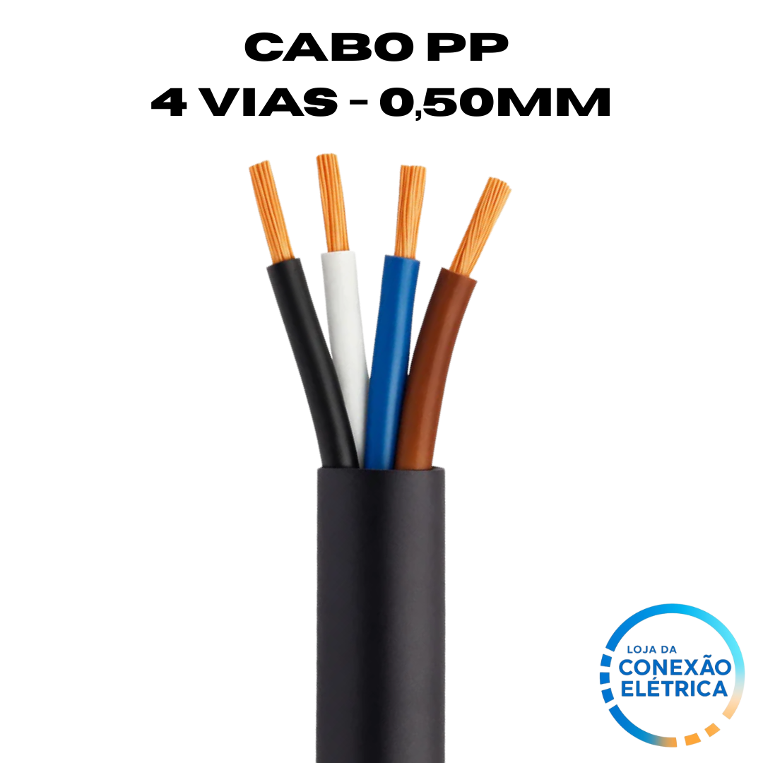 Cabo PP 4X0,50 105°C 750V NBR 9117 - BR,PT,MR,AZ - Loja da Conexão Elétrica