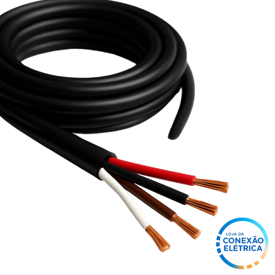 Cabo PP 4X0,75mm² 105°C 750V NBR 9117 - BR, VM, PT, MR - Loja da Conexão Elétrica