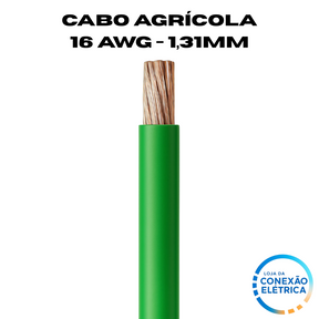 Cabo Agrícola 16awg (1,31mm2) - Norma SAE J1128 GXL XLPE - Rolo de 100 metros - Loja da Conexão Elétrica