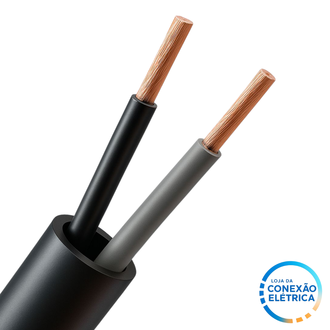 Cabo PP 2X1,5mm² 300/500V NBR NM 247-5 - PT, CZ - Loja da Conexão Elétrica