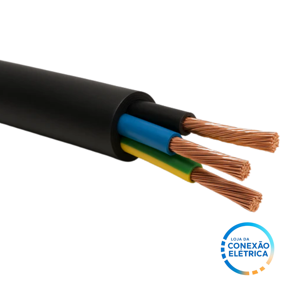 Cabo PP 3X0,75mm² 105°C 750V NBR 9117 - PT, AZ, TERRA - Loja da Conexão Elétrica