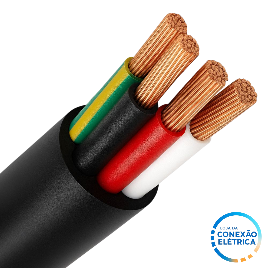Cabo PP 4X6,0mm² 105°C 750V NBR 9117 - BR, VM, PT, TERRA - Loja da Conexão Elétrica