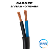 Cabo PP 2X0,75mm² 70°C 500V NM 247 CL5 - PT, AZ - Loja da Conexão Elétrica