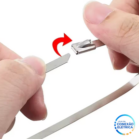 Abraçadeiras de Aço Inoxidável - Kit 100 unidades - Alta Qualidade - Loja da Conexão Elétrica