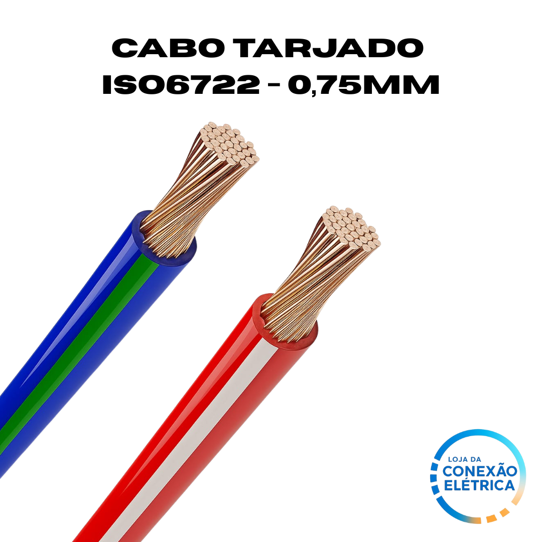 Cabo Automotivo ER 0,75mm2 600v ISO6722 Tarjados - Loja da Conexão Elétrica