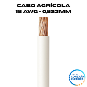 Cabo Agrícola 18awg (0,823mm2) - Norma SAE J1128 GXL XLPE - Rolo de 100 metros - Loja da Conexão Elétrica
