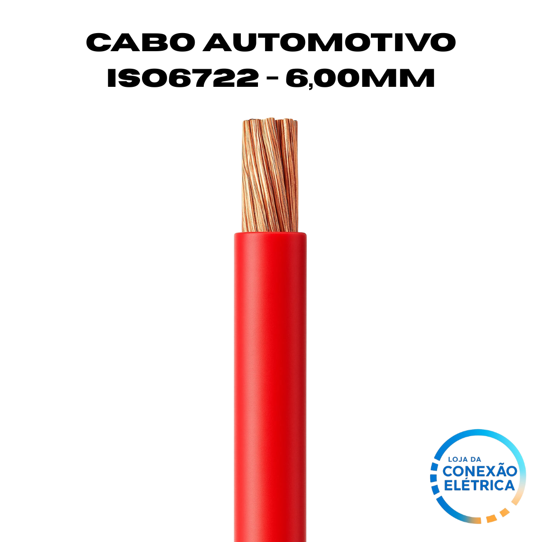 Cabo Automotivo ER 6,00mm2 600v ISO6722 - Rolo com 20 metros - Loja da Conexão Elétrica