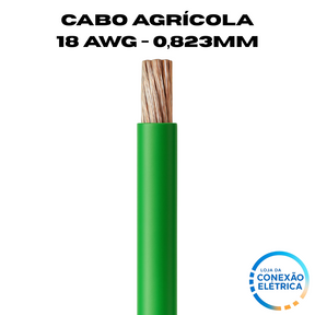 Cabo Agrícola 18awg (0,823mm2) - Norma SAE J1128 GXL XLPE - Rolo de 100 metros - Loja da Conexão Elétrica