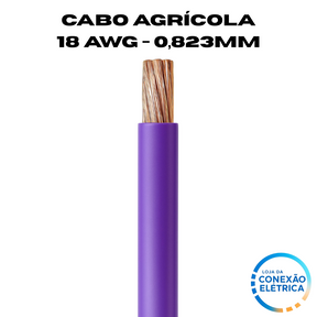 Cabo Agrícola 18awg (0,823mm2) - Norma SAE J1128 GXL XLPE - Rolo de 100 metros - Loja da Conexão Elétrica