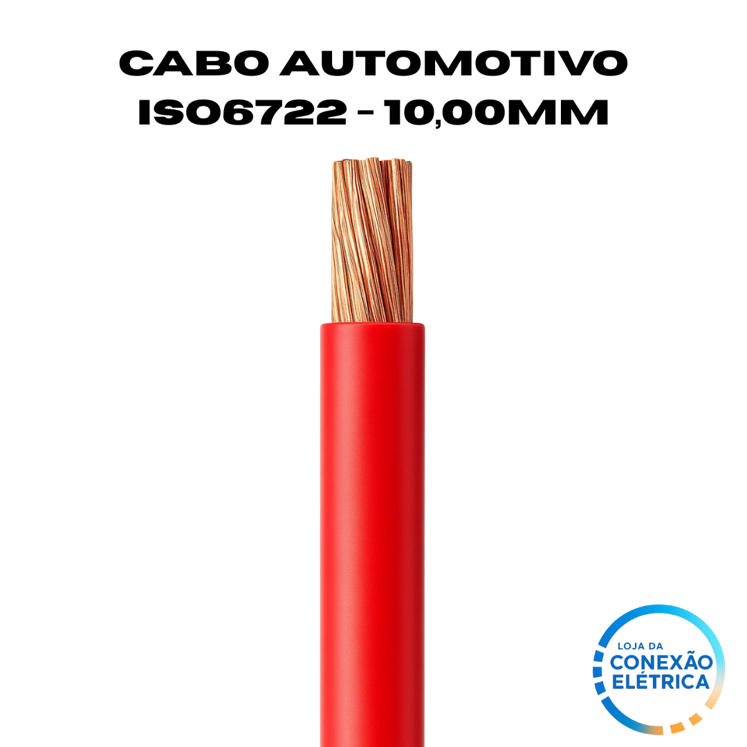 Cabo Automotivo ER 10,00mm2 600v ISO6722 - Rolo com 10 metros - Loja da Conexão Elétrica