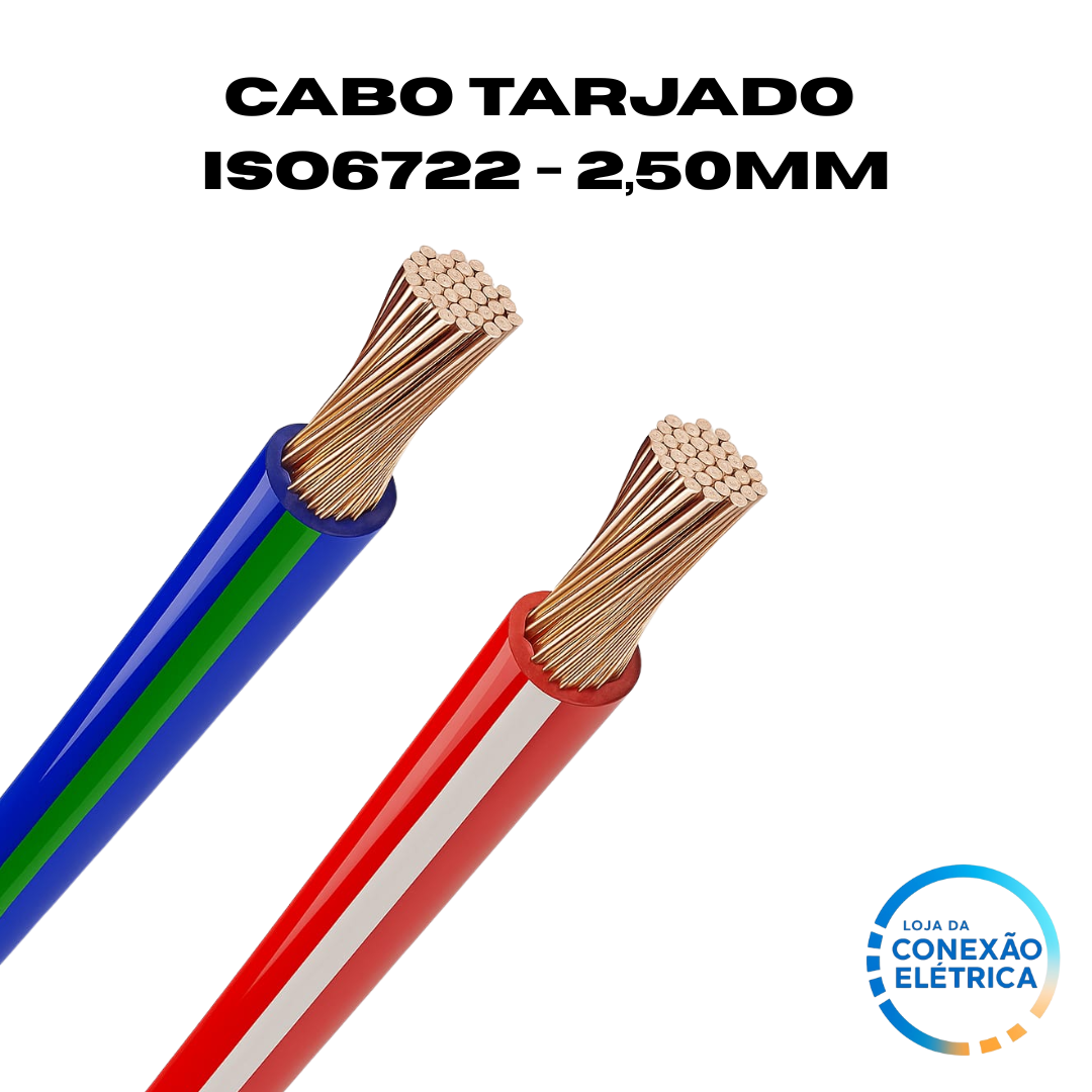 Cabo Automotivo ER 2,50mm2 600v ISO6722 Tarjados - Loja da Conexão Elétrica