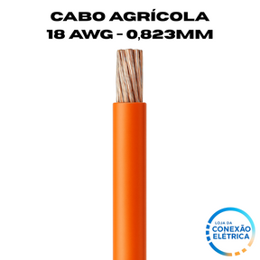 Cabo Agrícola 18awg (0,823mm2) - Norma SAE J1128 GXL XLPE - Rolo de 100 metros - Loja da Conexão Elétrica