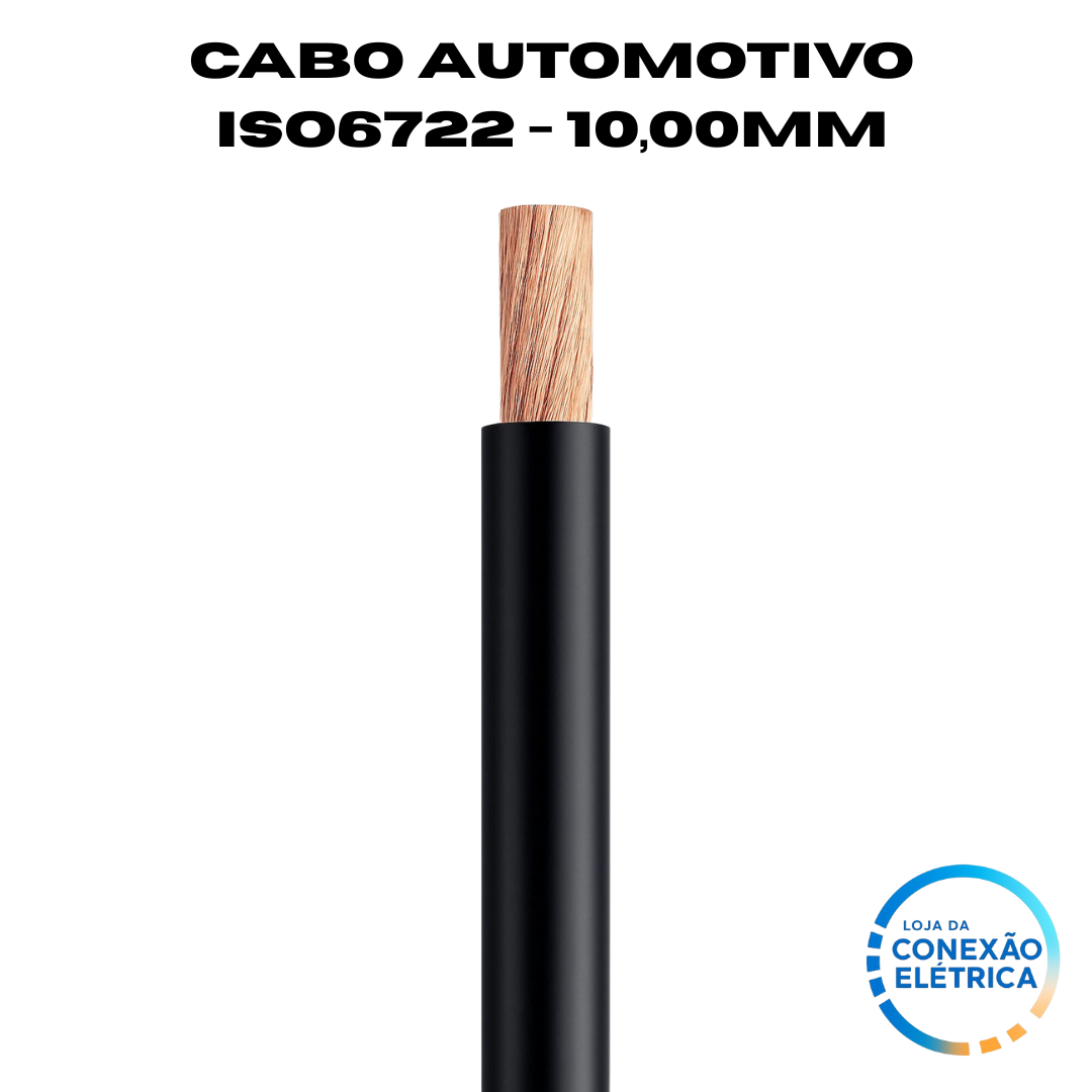 Cabo Automotivo ER 10,00mm2 600v ISO6722 - Rolo com 10 metros - Loja da Conexão Elétrica