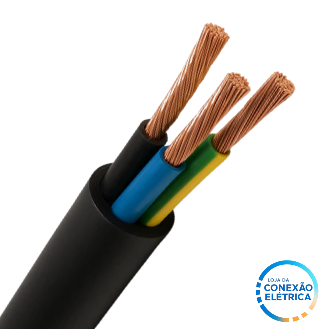 Cabo PP 3X1,50mm² 70°C 500V NM 247 - PT, AZ, VD/AM - Loja da Conexão Elétrica