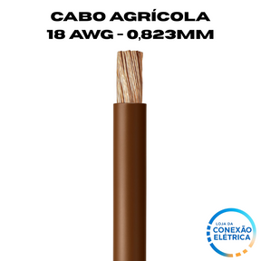 Cabo Agrícola 18awg (0,823mm2) - Norma SAE J1128 GXL XLPE - Rolo de 100 metros - Loja da Conexão Elétrica