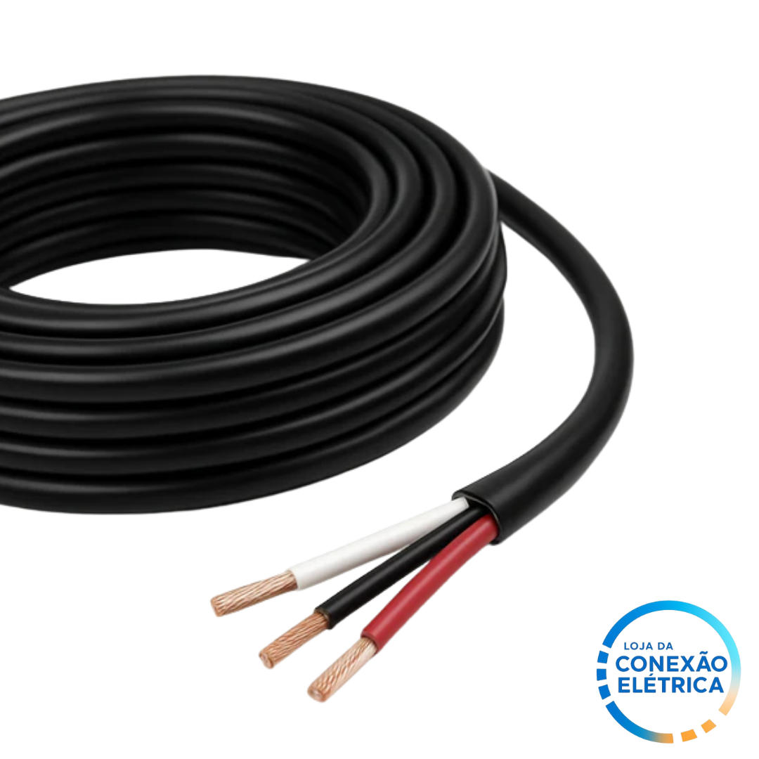 Cabo PP 3X0,75mm² 105°C 750V NBR 9117 - BR, PT, VM - Loja da Conexão Elétrica