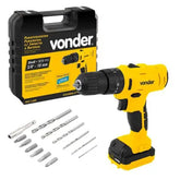 Parafusadeira/Furadeira de Impacto PFV120I a Bateria 12V 3/8 Pol. com Carregador Bivolt Maleta e Acessórios VONDER-PFV120I
