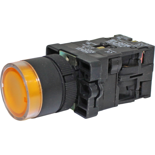 Pulsador Iluminado 22MM Plástico - P20IGR-Y-1C - Loja da Conexão Elétrica