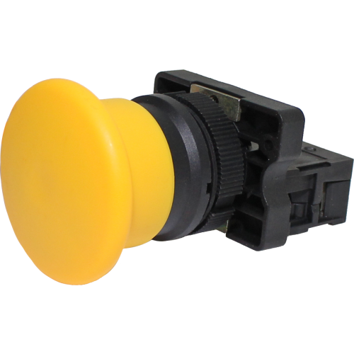 Pulsador Cogumelo 22MM Plástico - P20AMR-Y-1A - Loja da Conexão Elétrica