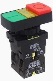 Botão Iluminado Duplo - P20IDL-Y7-1C - Loja da Conexão Elétrica